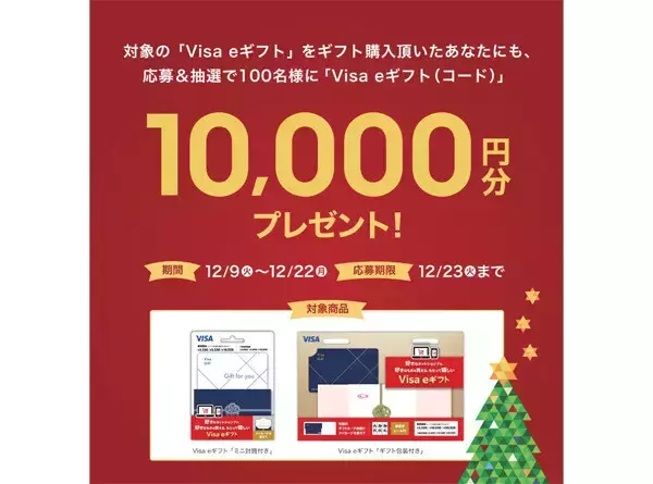 【ファミマ】対象の「Visa eギフト」購入で1万円分が抽選で100名に当たるキャンペーン