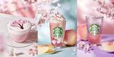 「スタバ新作、桜味と白桃どっちも! 今年は選べる3つのSAKURAが登場」の画像1
