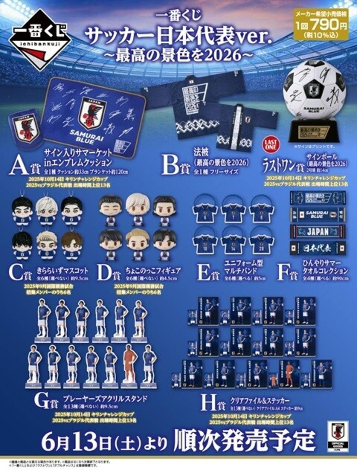 ファミマ＆ローソン】サッカー日本代表が「一番くじ」に招集だと 