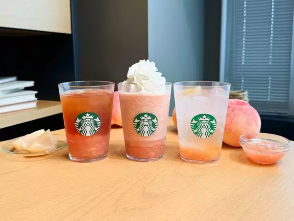 スタバ新作『ピーチ & ピーチミルク フラペチーノ』など3種をレビュー 値段・カロリー・おすすめカスタムも紹介