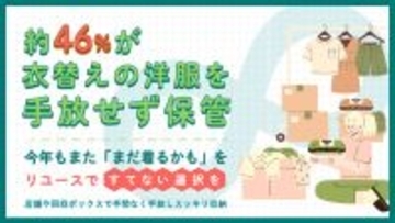 衣替えシーズン到来! しばらく着ていない服は「手放さずに保管」が46% - 理由は?