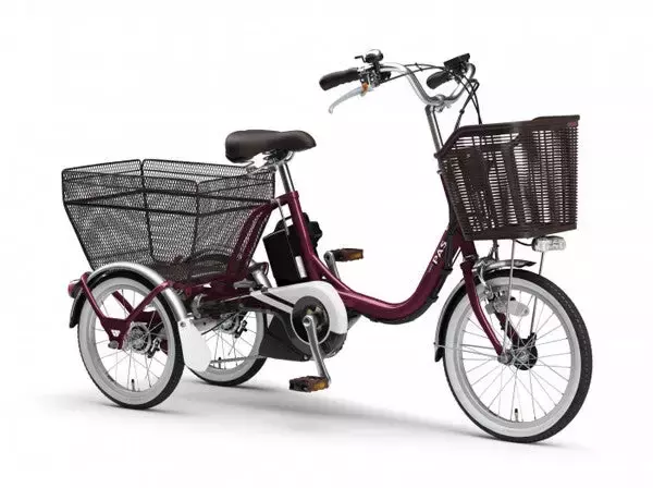 ヤマハ発動機、三輪タイプの電動アシスト自転車「PASワゴン」に新モデル - 前後に大容量のバスケット