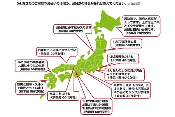 「お雑煮」の地域性調査 - 丸餅? 角餅? 小豆ぜんざいという回答も