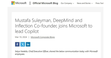 米MS、DeepMindの共同創業者Mustafa Suleyman氏をMicrosoft AIのCEOに任命