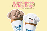「【gelato pique cafe】2匹のわんちゃんがクレープに「mocomoco Whip Dogs」開催」の画像1