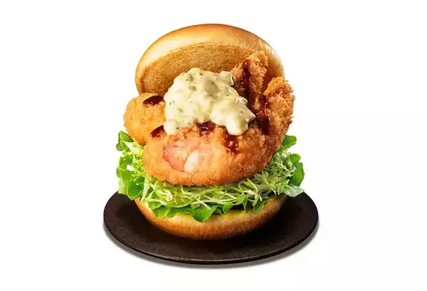 【モスバーガー】プレミアムな新作「海老エビフライバーガー」が登場 - 大ぶり海老フライ2本×ハーブ香るタルタルソース