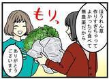 「ハードすぎたスローライフ 第377回 【漫画】あー無農薬野菜はありがたいんだけど……、毎回ちょっと身構えてしまう事情」の画像1