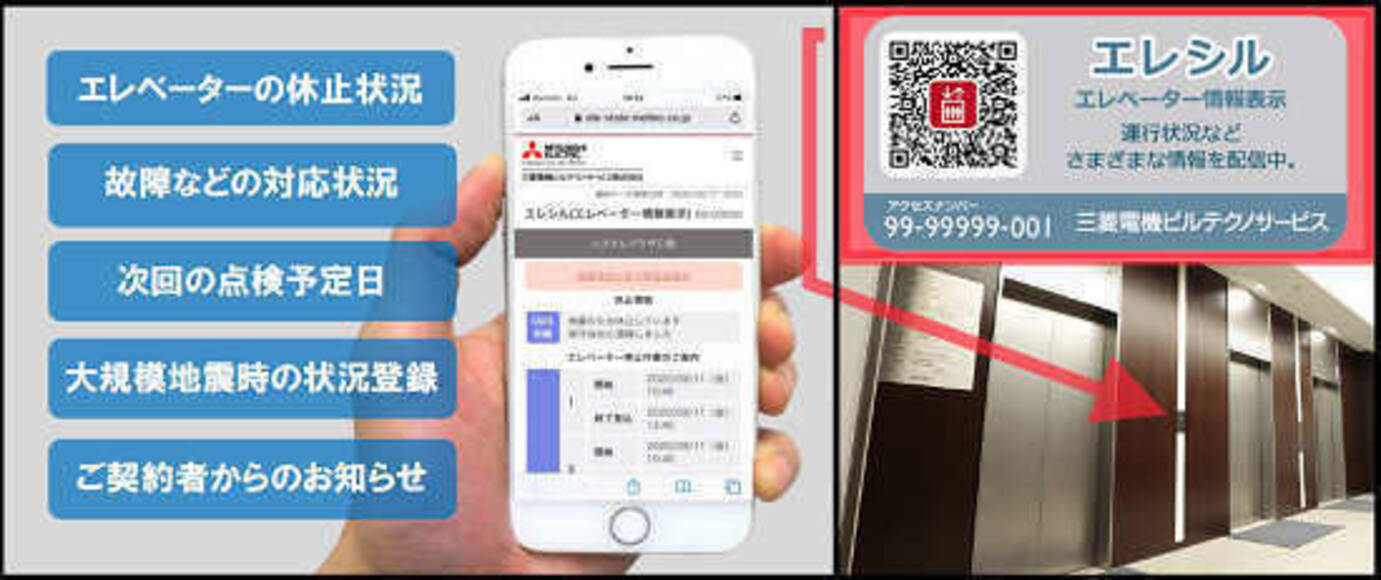 三菱電機ビルテクノサービス Qrコードで個別のエレベーター情報を 知る サービス 年10月日 エキサイトニュース
