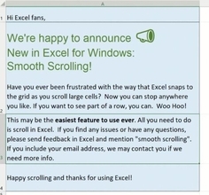 Windows版のMicrosoft Excelにスムーズスクロール導入へ