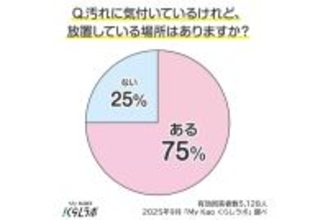 【大掃除】「汚れに気付いていても放置している場所」ランキング、1位は? 2位浴室のカビ、3位冷蔵庫の裏 - 花王調査