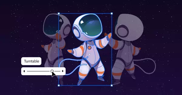 Illustrator新機能「ターンテーブル」が一般提供開始、1枚の画像から生成AIで多角度ビューを生成