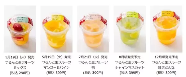ローソン、さっぱり・ツルッとした味わいが初夏にぴったり「つるんと生フルーツ」シリーズ5品を発売【北陸・東海】
