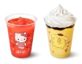 【マクドナルド】「ハローキティのジューシーいちごスムージー」「ポムポムプリンのクリーミープリンフラッペ」発売
