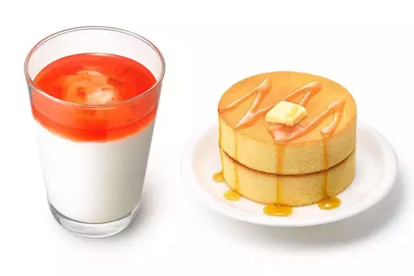 【モスバーガー】栃木県産とちあいかのシェイクが登場! 2枚重ねのふわふわパンケーキも定番商品に