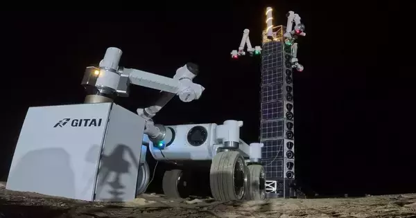 「GITAI／KDDI、月面での通信環境構築に向けてロボットによる基地局アンテナ設置に成功」の画像