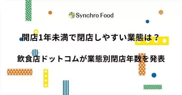1年未満の閉店が多いのは「お弁当・惣菜」「カフェ」 - 閉店データから見た"長く続く飲食店"の特徴とは?
