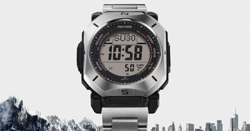 カシオ、「PRO TREK」にチタンバンド採用の角型モデル - 104,500円