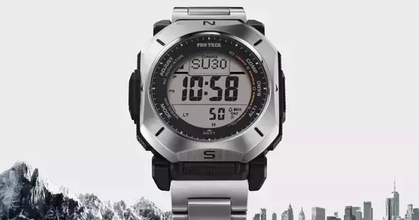 カシオ、「PRO TREK」にチタンバンド採用の角型モデル - 104,500円