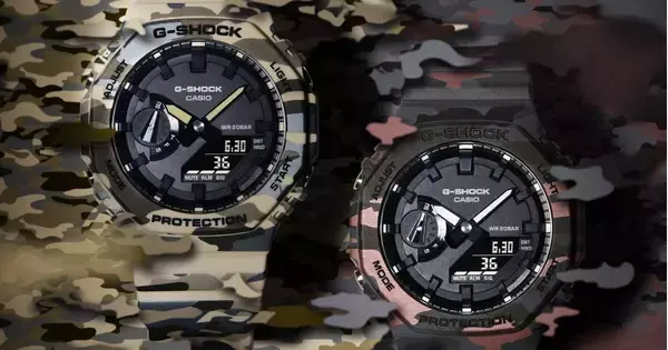 カシオ、オリジナル迷彩を採用した「G-SHOCK GA-2100CM」シリーズを発売