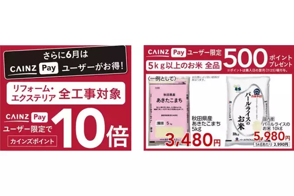 カインズ、「お客様感謝祭」開催‐ティシュー5個パックが198円など、ポイント10倍の商品も