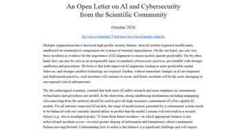 科学者約400人がAIの封じ込め基準と事故報告を担う国際機関の設立を要請
