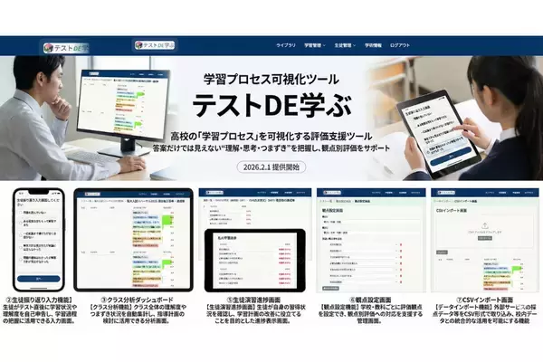 学習プロセスを可視化するツール「テストDE学ぶ」を、教育機関向けに提供開始