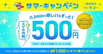 IIJmio、開催中の各種キャンペーンで対象製品の追加・変更