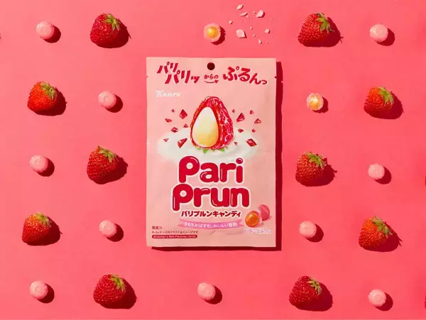 【ファミマ限定】カンロ「パリプルンキャンディいちごミルク味」発売 - パリザク&ぷるもち食感の2層構造