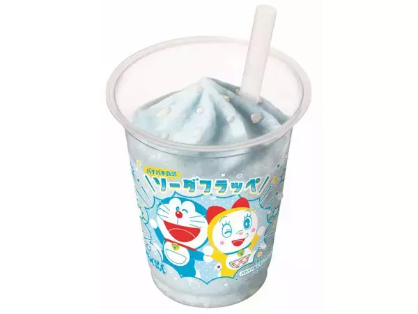 【ファミマ×ドラえもん】パチパチ食感が楽しい「ソーダフラッペ」新登場! 江戸切子グラスなどファミマオンラインに限定グッズも
