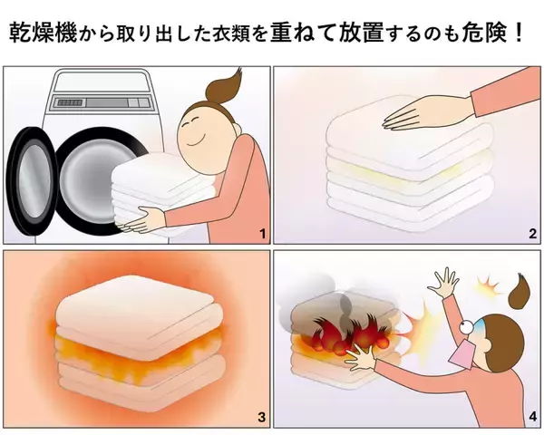 【キケン】乾燥機から出したタオルが発火⁉ - まさかの出火原因に「うそ!怖すぎます」「こんな火事ってあるんだ」と驚きの声続出