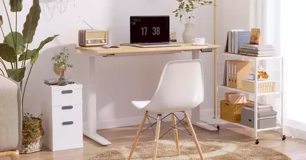 FlexiSpot：電動昇降スタンディングデスクE7脚フレーム ホワイト もぉ