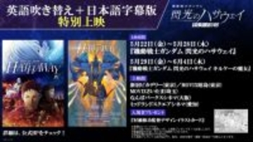 『機動戦士ガンダム 閃光のハサウェイ』第1＆2章の英語吹き替え＋日本語字幕版5.22より特別上映！