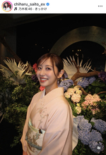 テレ朝・斎藤ちはるアナ、能條愛未結婚式オフショットを公開　うるわしの着物姿に反響