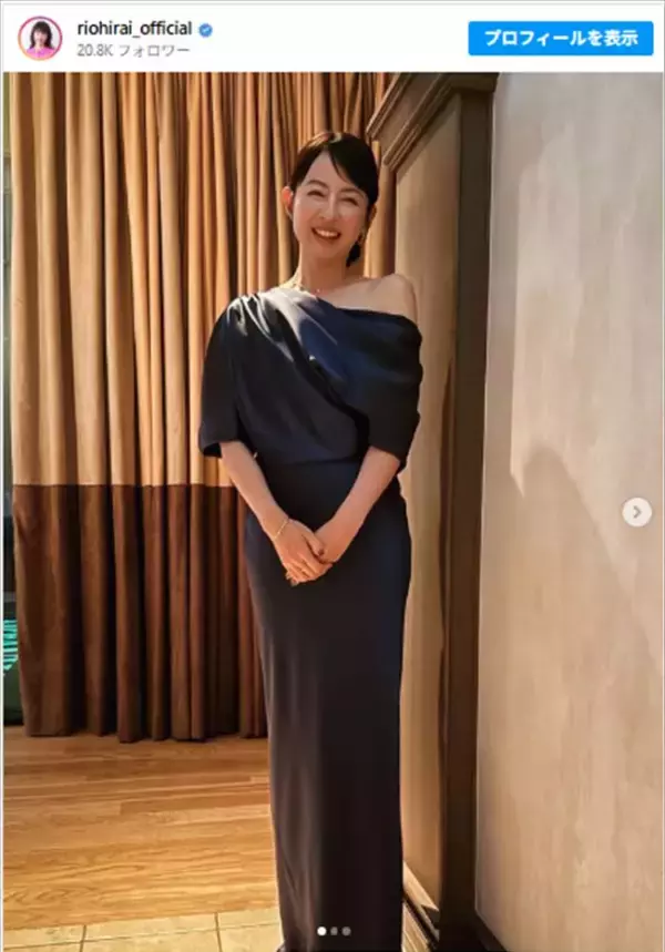 「ほんまに美人すぎます」フジ元人気女子アナ43歳、肩出しドレッシーな姿に反響