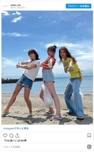 森七菜、吉川愛、仁村紗和、浜辺での美しい3ショットに反響「皆スタイル良すぎる」