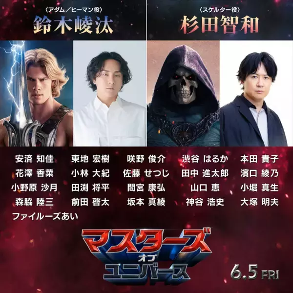 実写『マスターズ・オブ・ユニバース』鈴木崚汰、杉田智和ら日本語吹替版声優陣解禁！