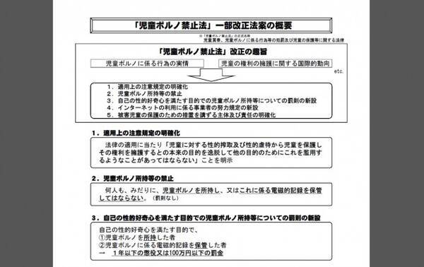 結局何が問題なの イチから知る 児童ポルノ禁止法改定案 論争 13年6月14日 エキサイトニュース