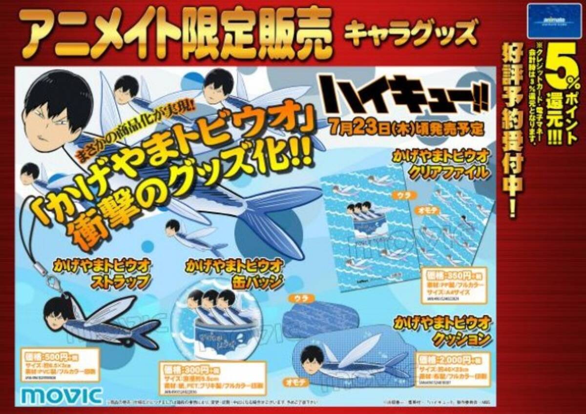 ハイキュー かげやまトビウオ 衝撃のグッズ化 予約段階で売り切れ続出 15年6月12日 エキサイトニュース