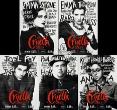 クルエラを取り巻く登場人物が集結！　パンクロックなデザイン光るキャラポスター5種