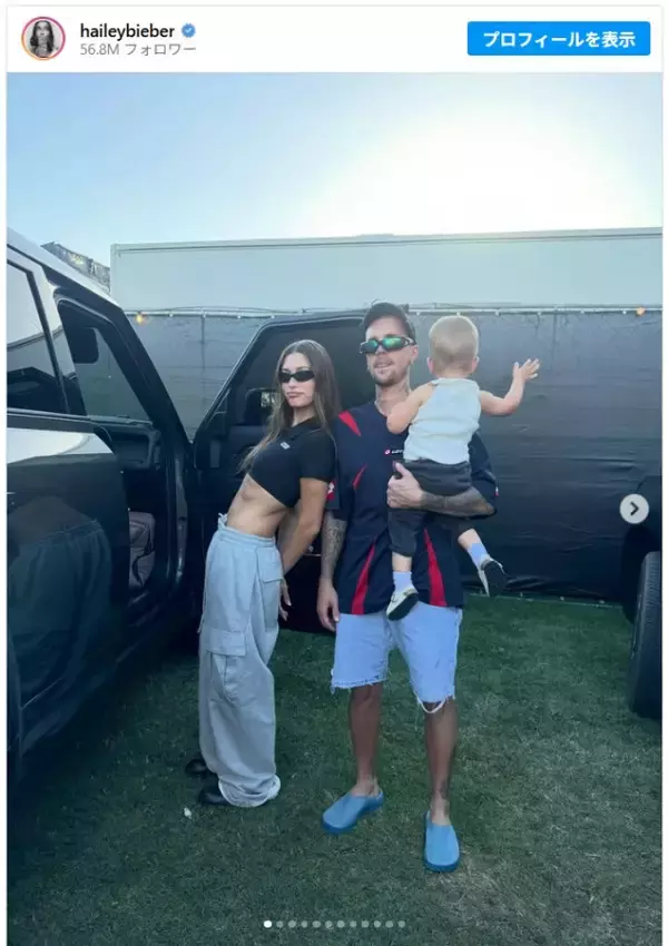 ヘイリー・ビーバー、息子のキュートな“コーチェラタトゥー”披露　ジャスティンを応援