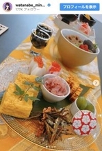豪華料理ずらり「飾り切りも素敵」「センス抜群」テーブルコーディネートにも反響　渡辺美奈代“お正月の食卓”