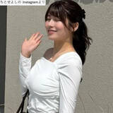 「元鉄工所勤務グラドル26歳、タイトな白トップス×スカート姿が「スタイル抜群」「美しすぎる」」の画像1