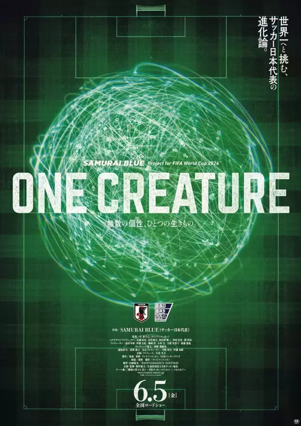 サッカー日本代表の“成長”と“進化”の軌跡を収めた映画『ONE CREATURE』6.5公開　本予告解禁