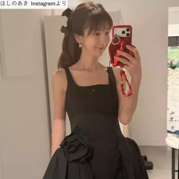 ほしのあき49歳、黒ワンピース姿が「スタイル抜群」「可愛い」　夫は13歳年下＆1児の母