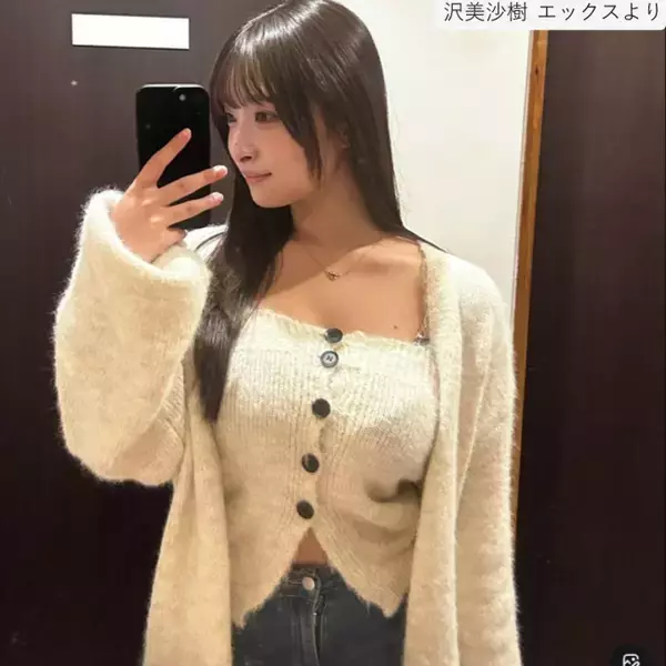 新人グラドル19歳、白ニット姿が「可愛すぎ」「スタイル抜群」　デニムパンツも履きこなす