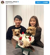 真野恵里菜、夫・柴崎岳とのクリスマス家族写真を披露「今年も美男美女」「ステキな家族写真」