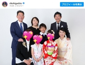 石田純一の妻・東尾理子、父・修らそろった家族写真を公開し反響