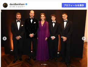 デヴィッド・ベッカム、ウィリアム皇太子＆キャサリン妃と写る豪華ショットをシェア
