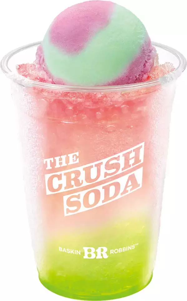 サーティワン「ザ・クラッシュソーダ」6．23から発売！　今年は「白桃＆マスカット」が新登場