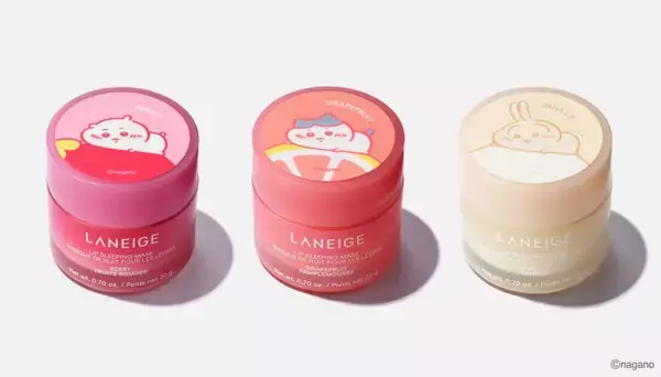 『ちいかわ』×「LANEIGE」がコラボ！　オリジナルステッカー付き“リップケア”全3種登場